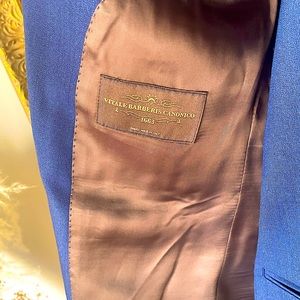 SUITSUPPLY - MID BLUE LAZIO SUIT and VEST 38L. BRESCIA MID BLUE PANTS - SIZE 94